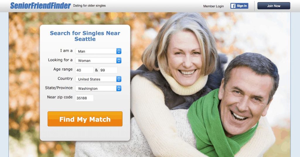 Senior Friend Finder Sign Up Page